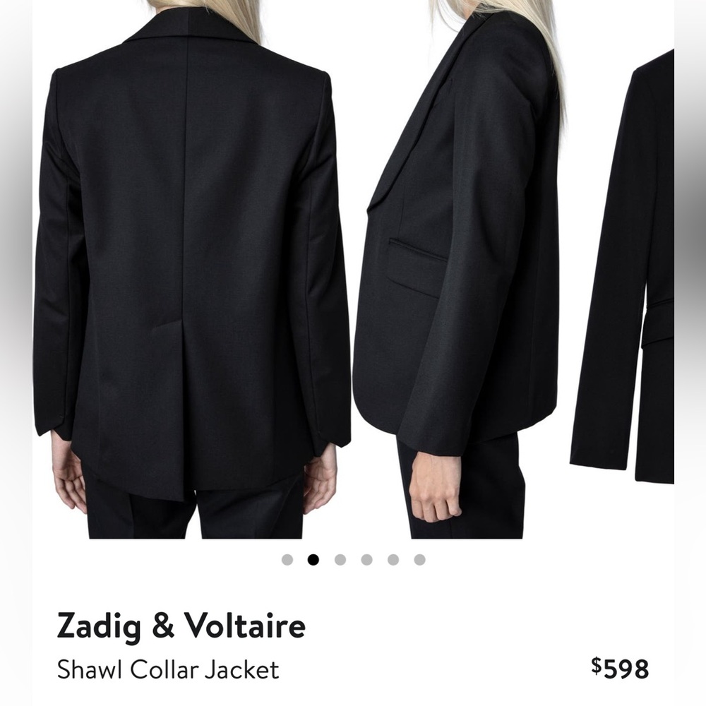 NWT Zadig & Voltaire Shawl Collar Jacket, black - Picture 12 of 13